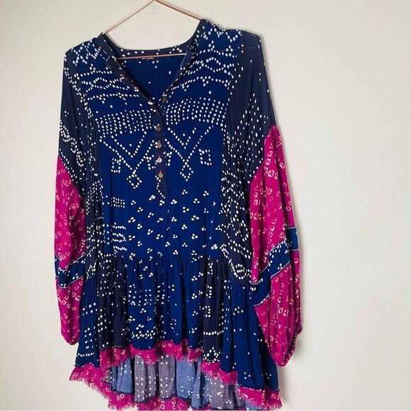 EUC Free People Shibori Tunic Top Small - Picture 4 of 6
